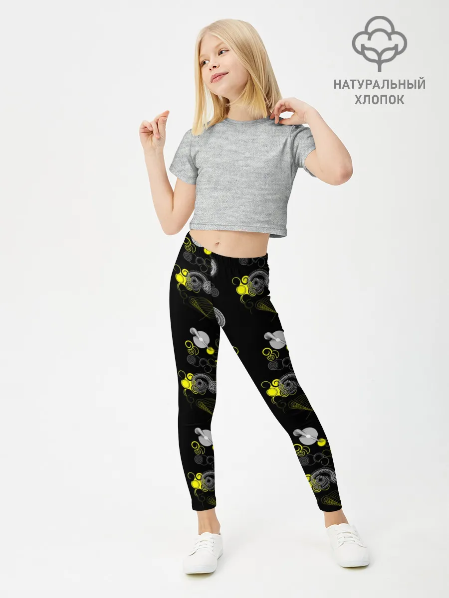 Леггинсы для девочки / неоновая абстракция