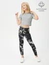 Леггинсы для девочки / Gray Camouflage