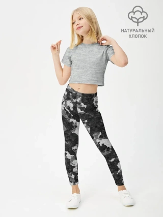 Леггинсы для девочки / Gray Camouflage
