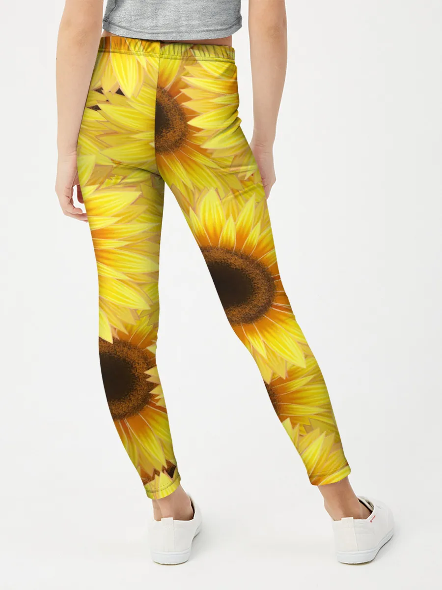 Леггинсы для девочки / Подсолнухи в поле