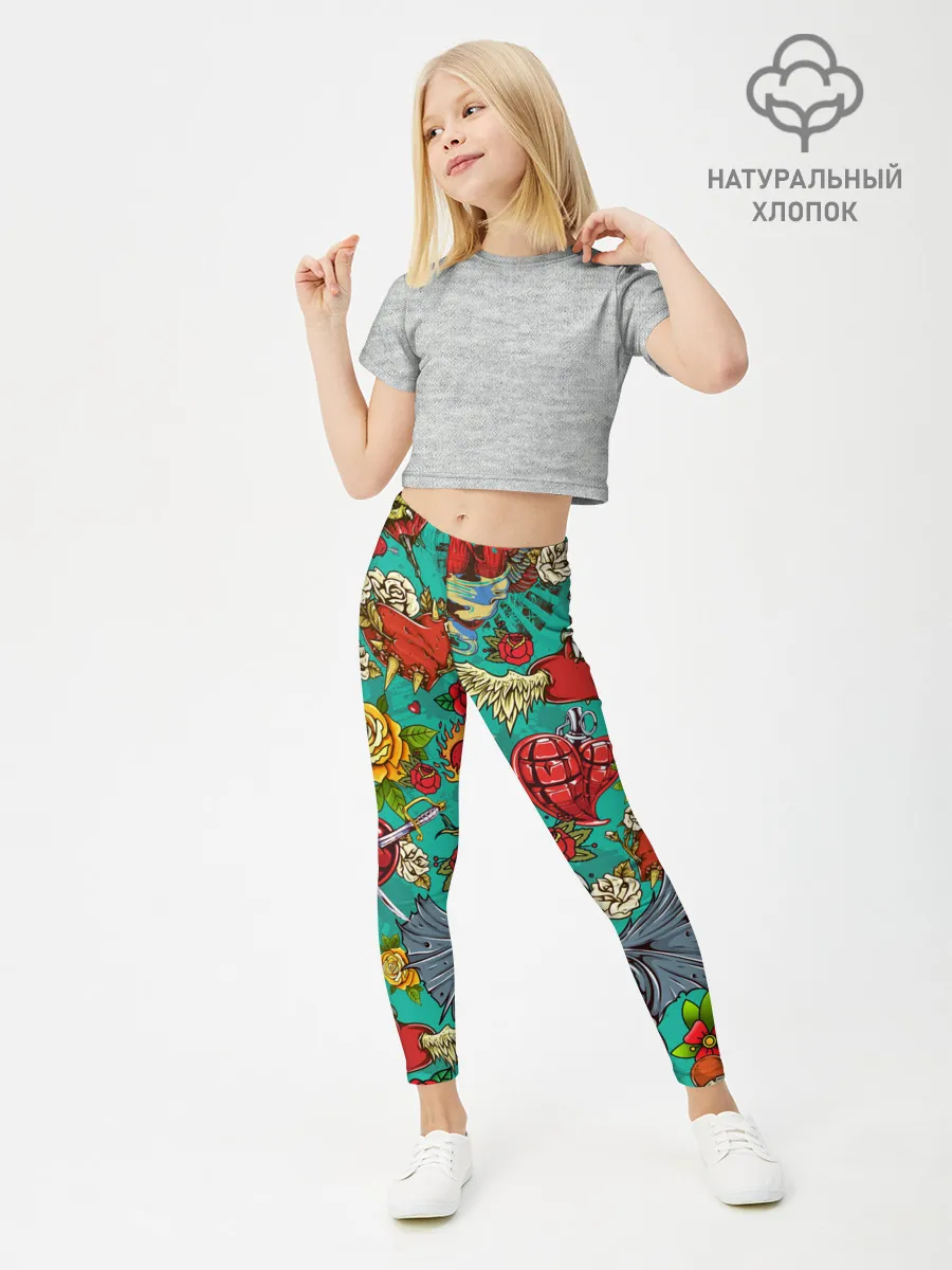 Леггинсы для девочки / Дела сердечные tattoo