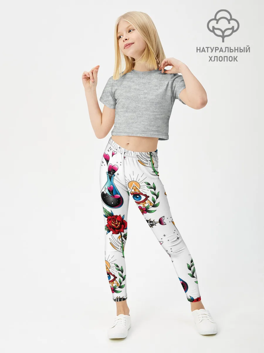 Леггинсы для девочки / Old school tattoo