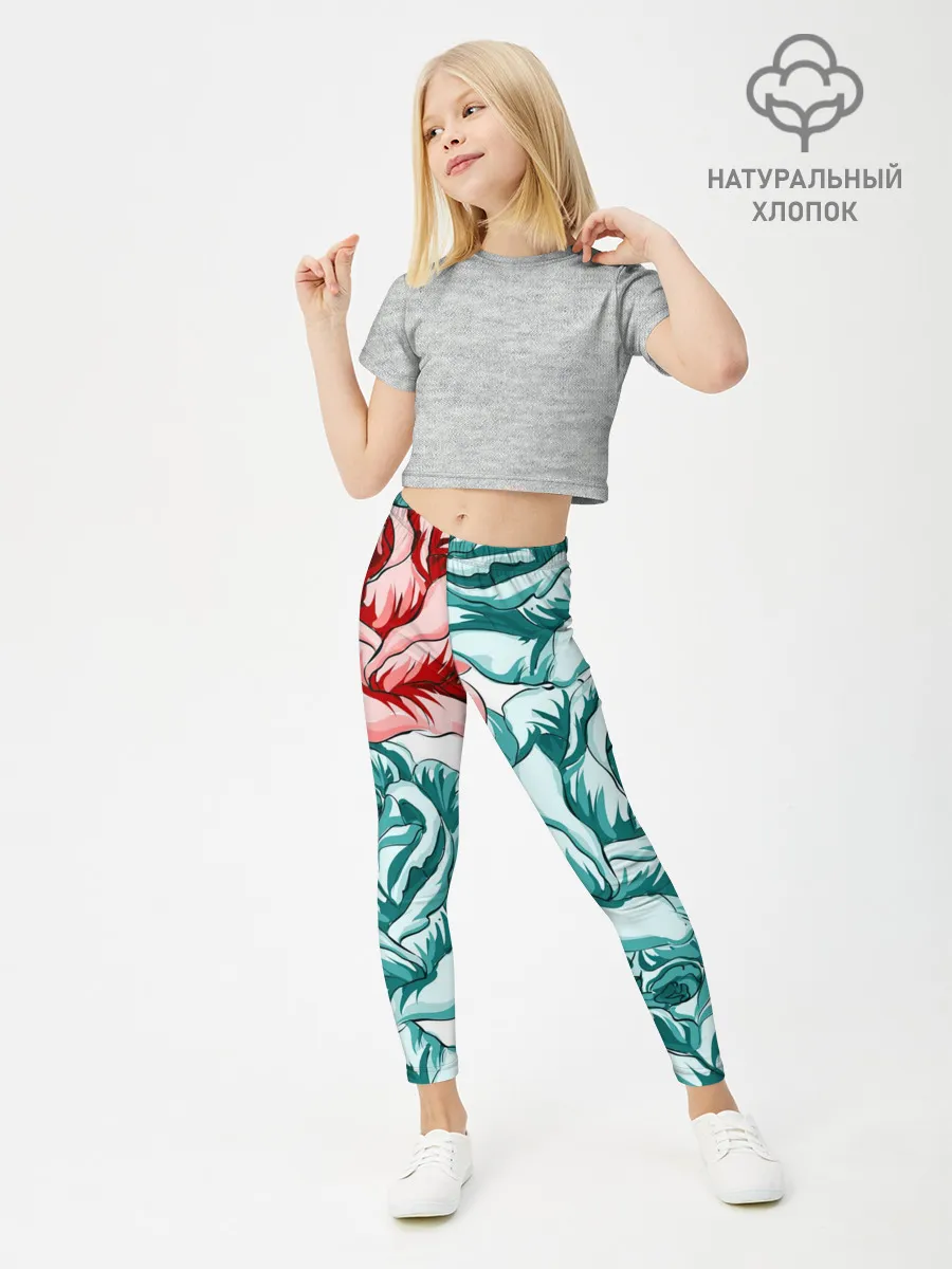 Леггинсы для девочки / Розы