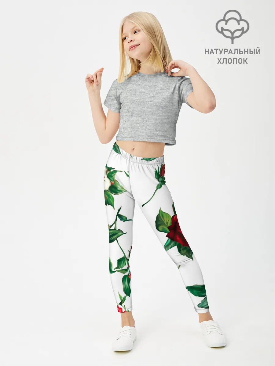 Леггинсы для девочки / Розы