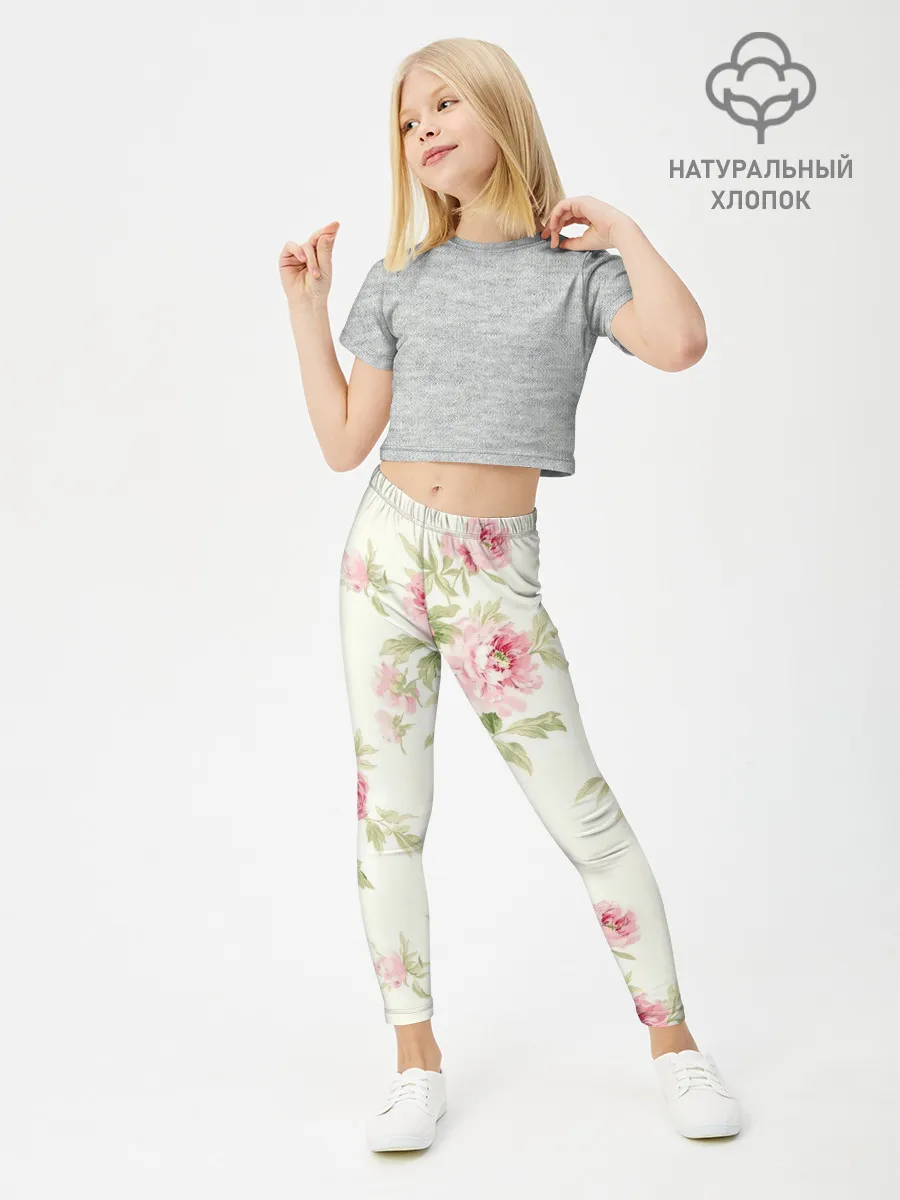 Леггинсы для девочки / Розовые розы