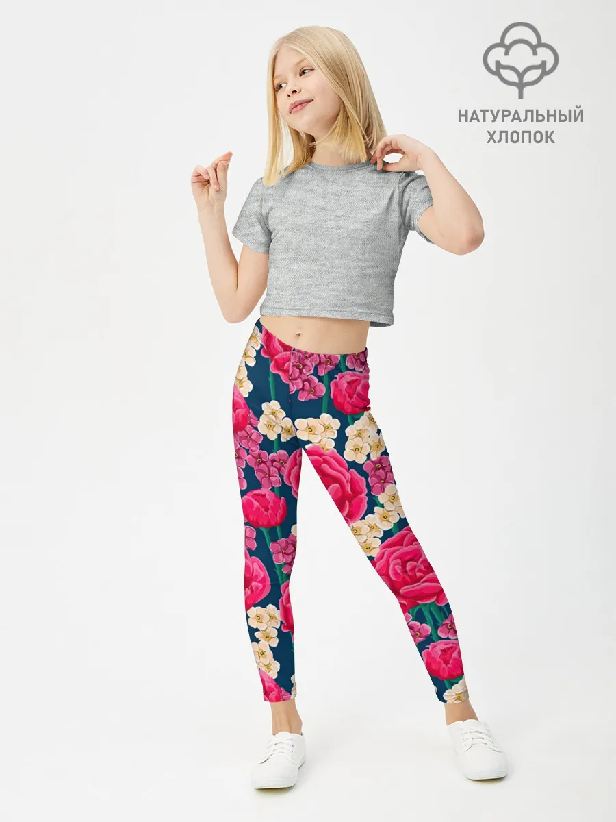 Леггинсы для девочки / Поле роз