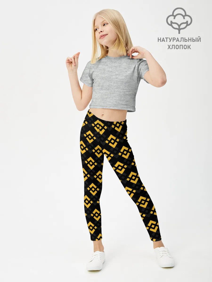 Леггинсы для девочки / ЭМБЛЕМА БИНАНС ПАТТЕРН BINANCE