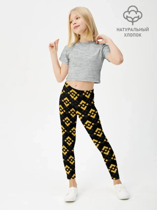 Леггинсы для девочки / ЭМБЛЕМА БИНАНС ПАТТЕРН BINANCE