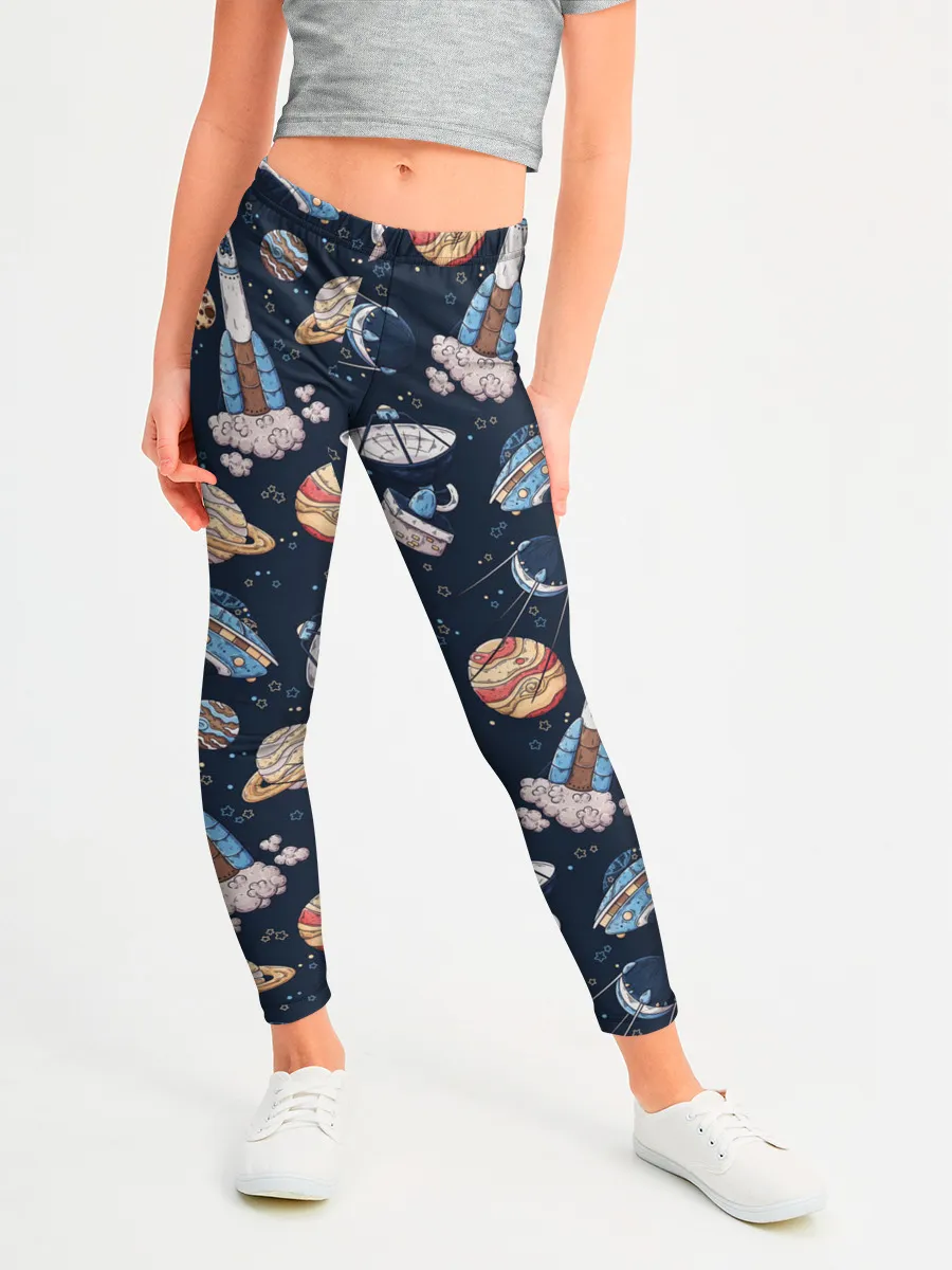 Леггинсы для девочки / Корабли, планеты и спутники