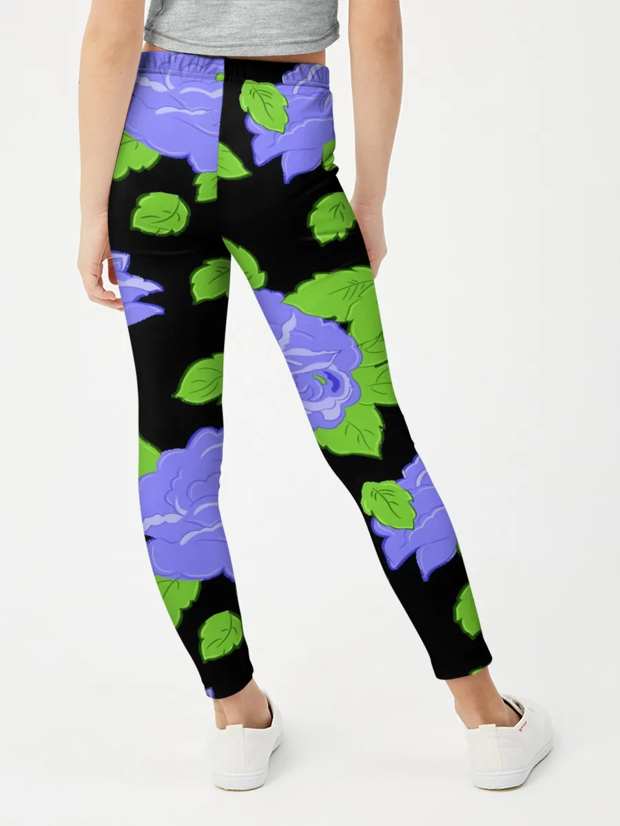 Леггинсы для девочки / Синие розы