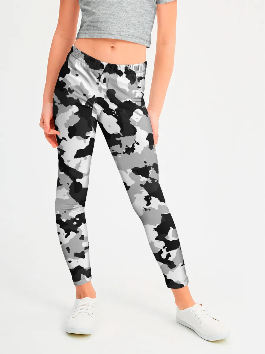 Леггинсы для девочки / Холодный камуфляж