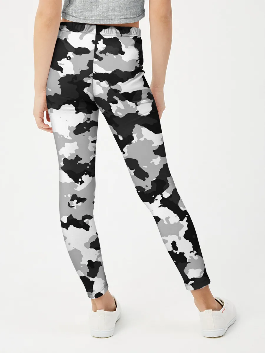 Леггинсы для девочки / Холодный камуфляж