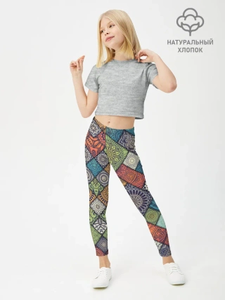 Леггинсы для девочки / ЛОСКУТНАЯ ВЫШИВКА