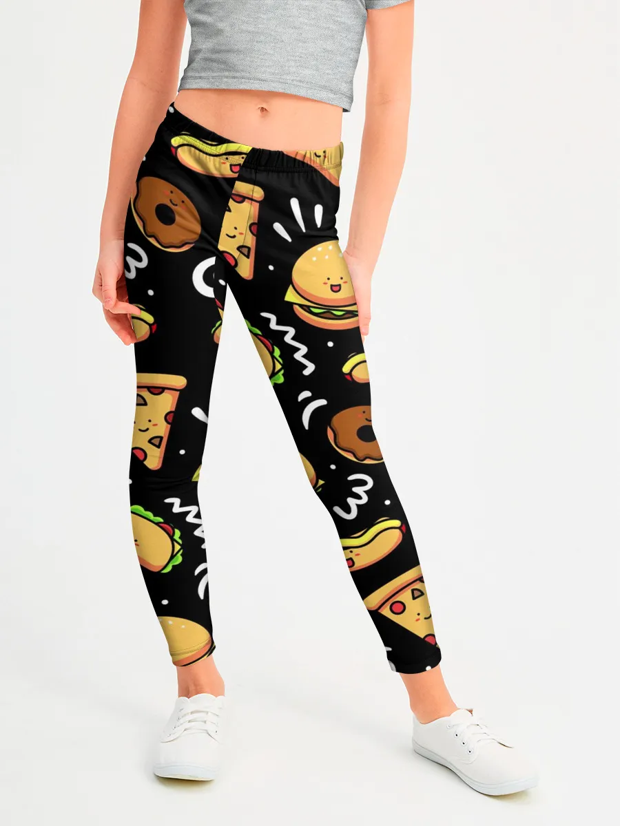 Леггинсы для девочки / Фастфуд