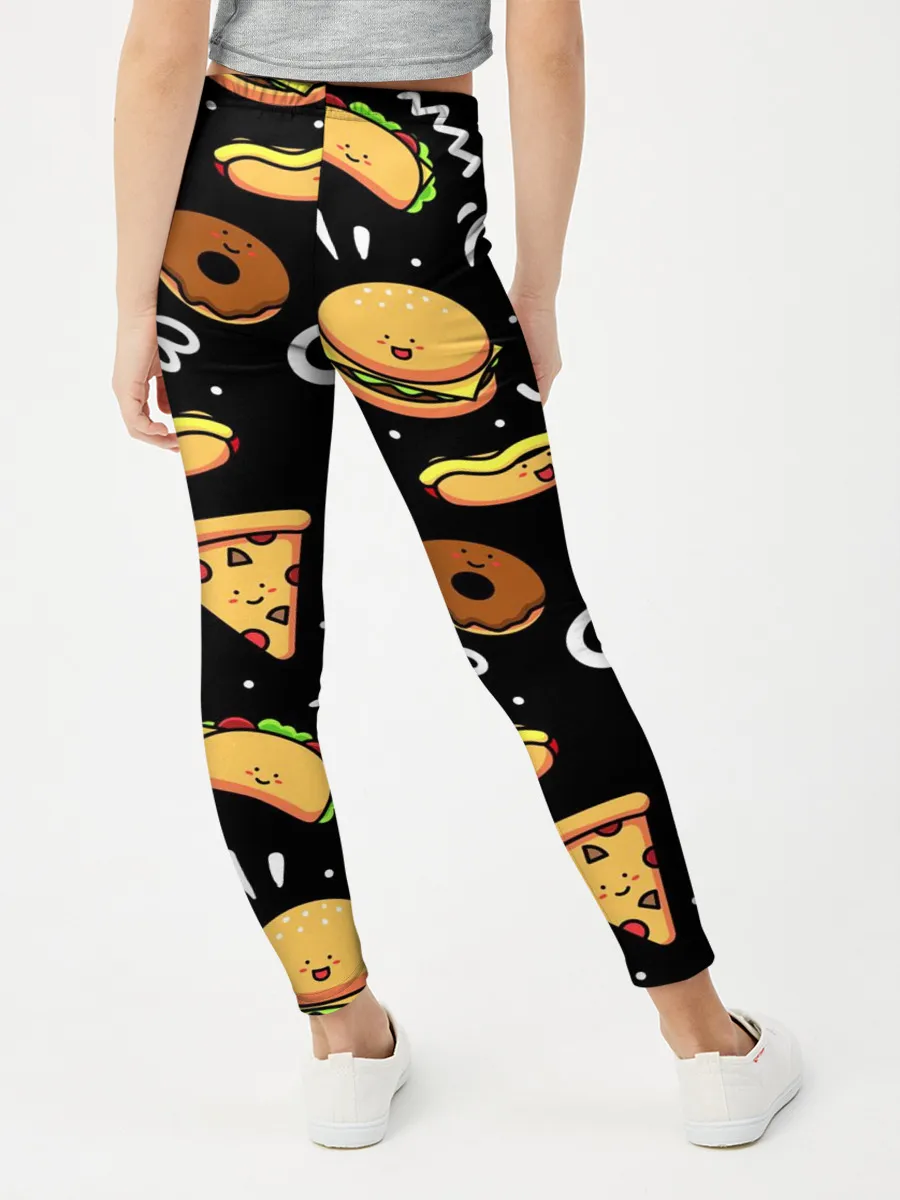 Леггинсы для девочки / Фастфуд