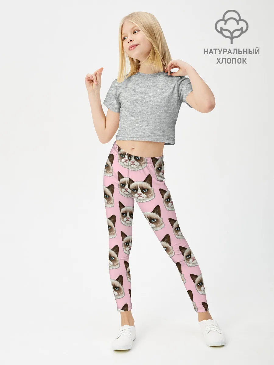 Леггинсы для девочки / Кот мемасик