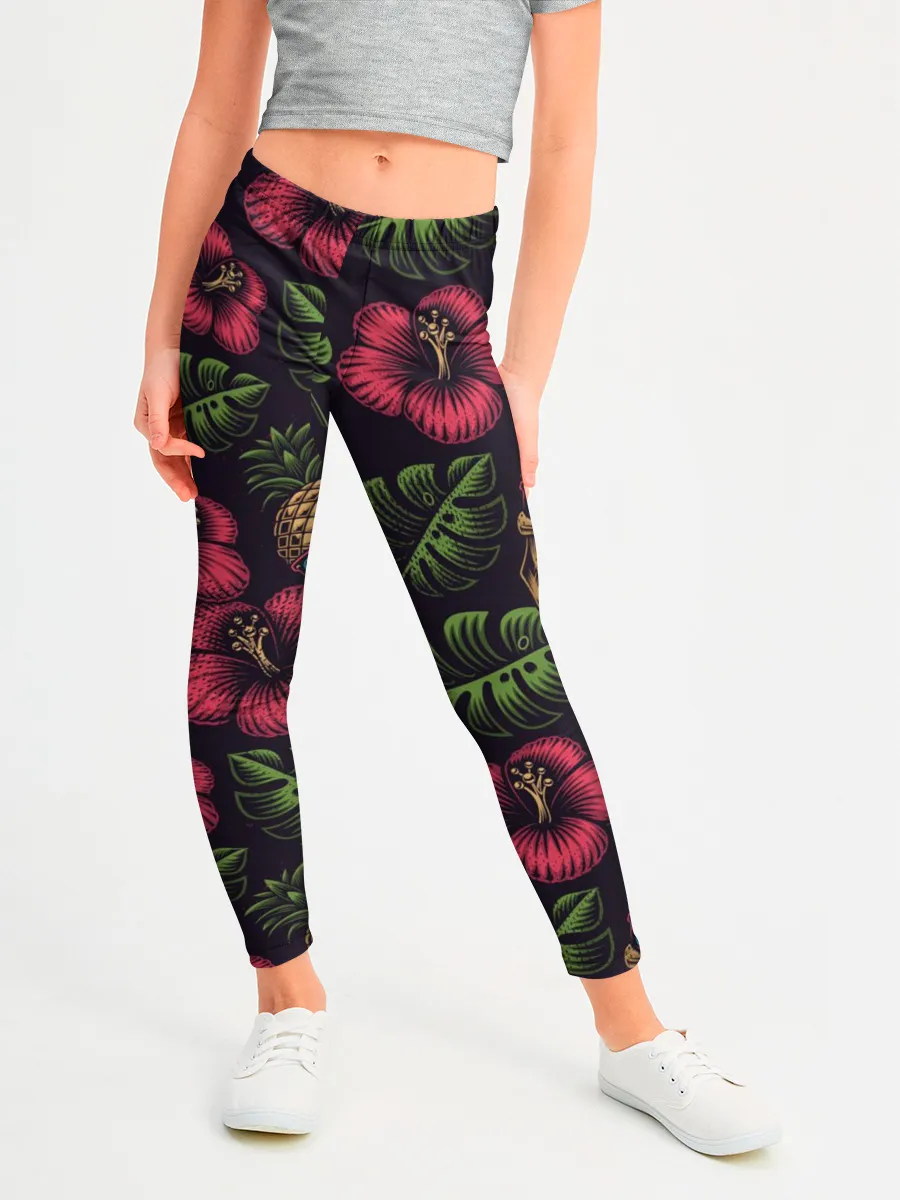 Леггинсы для девочки / Ананасовый череп