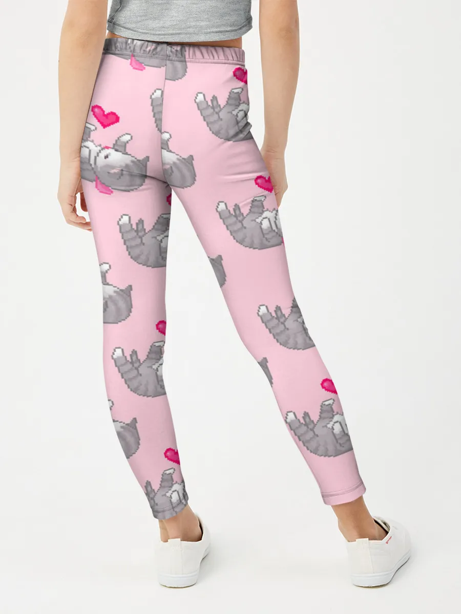 Леггинсы для девочки / Пиксельные котики