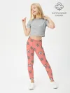 Леггинсы для девочки / Кошки и цветы