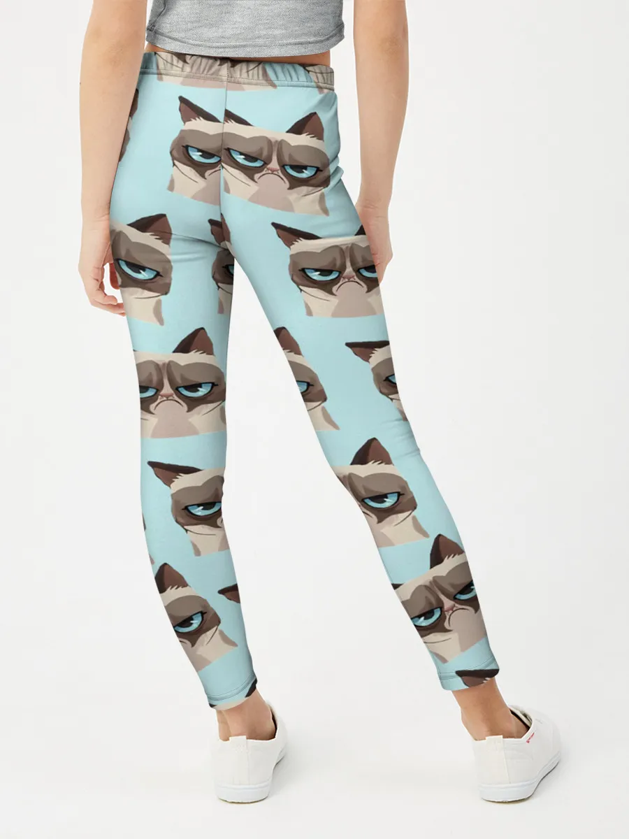 Леггинсы для девочки / Грустный котик