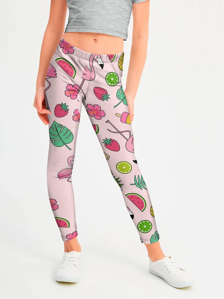 Леггинсы для девочки / Фламинго | Лето