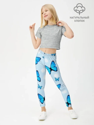 Леггинсы для девочки / Бабочки с Облаками