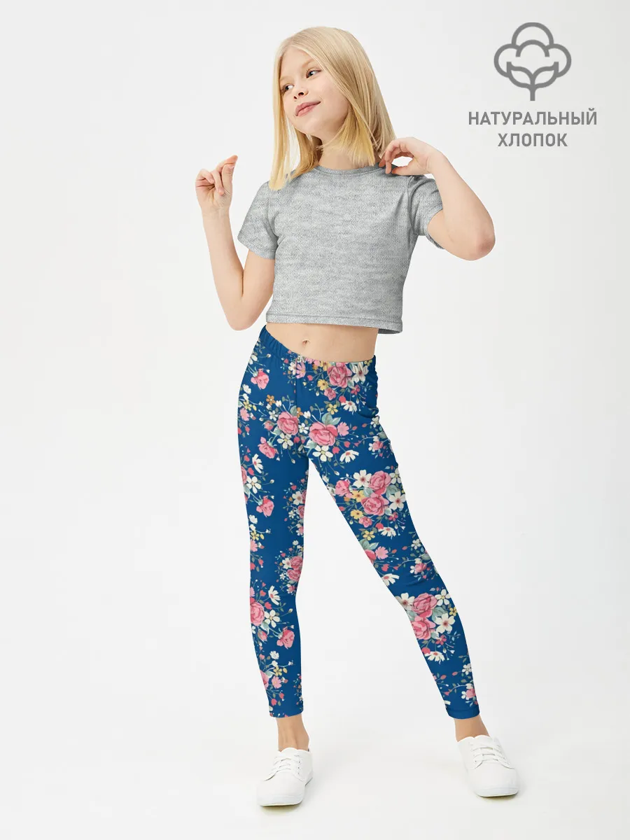Леггинсы для девочки / Розы и Ромашки