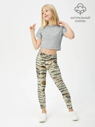 Леггинсы для девочки / рыбный паттерн