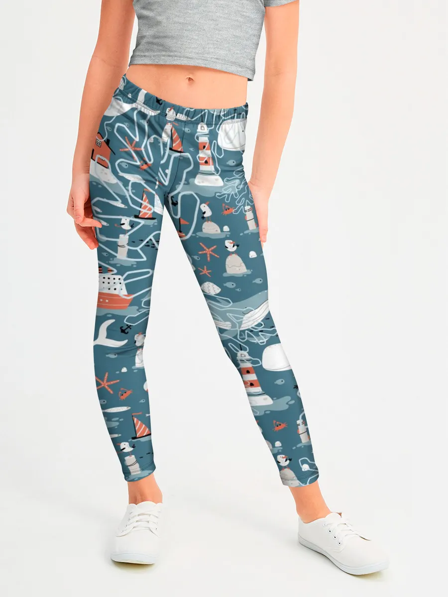 Леггинсы для девочки / Море и его жители