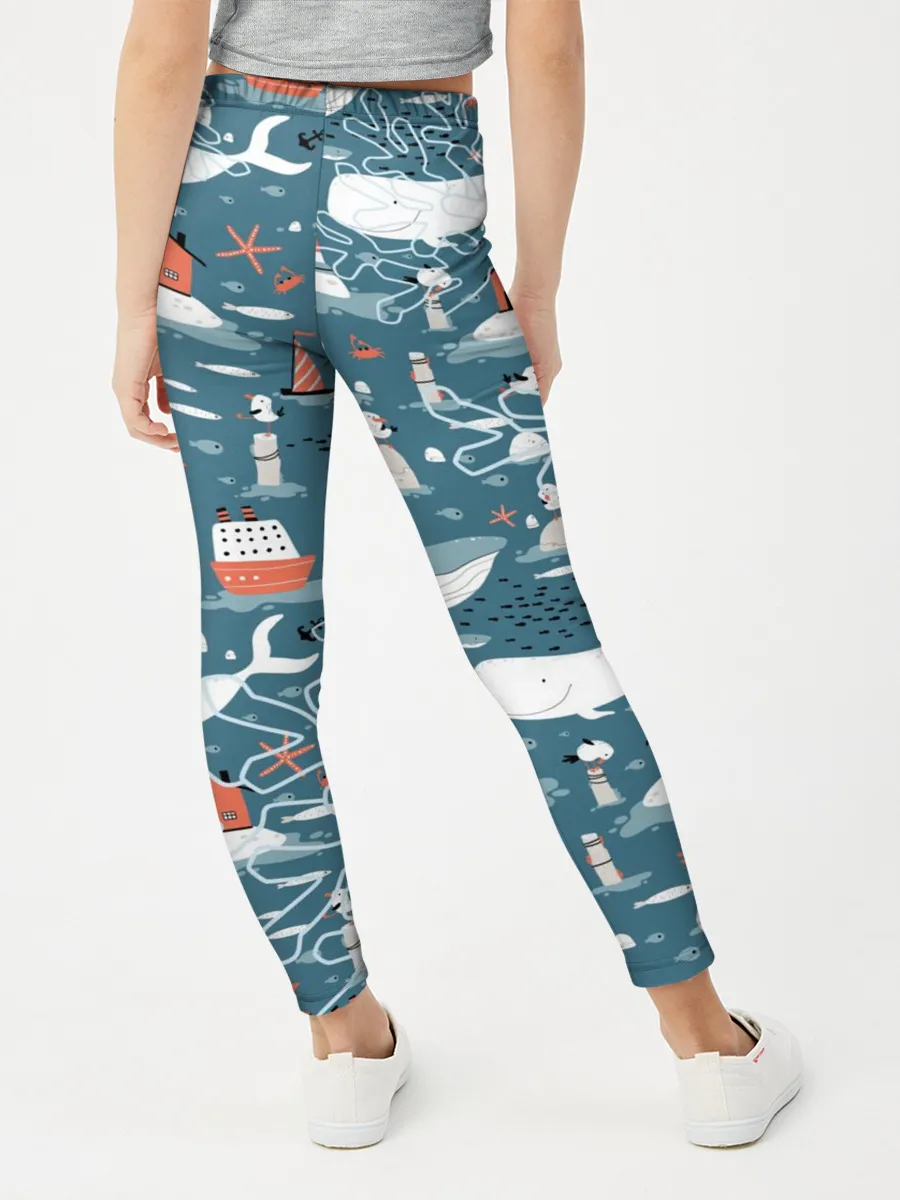 Леггинсы для девочки / Море и его жители