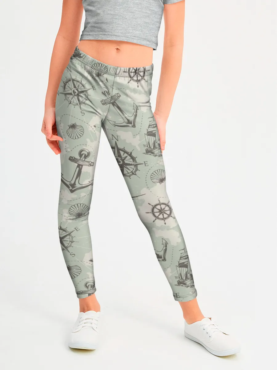 Леггинсы для девочки / Морская карта