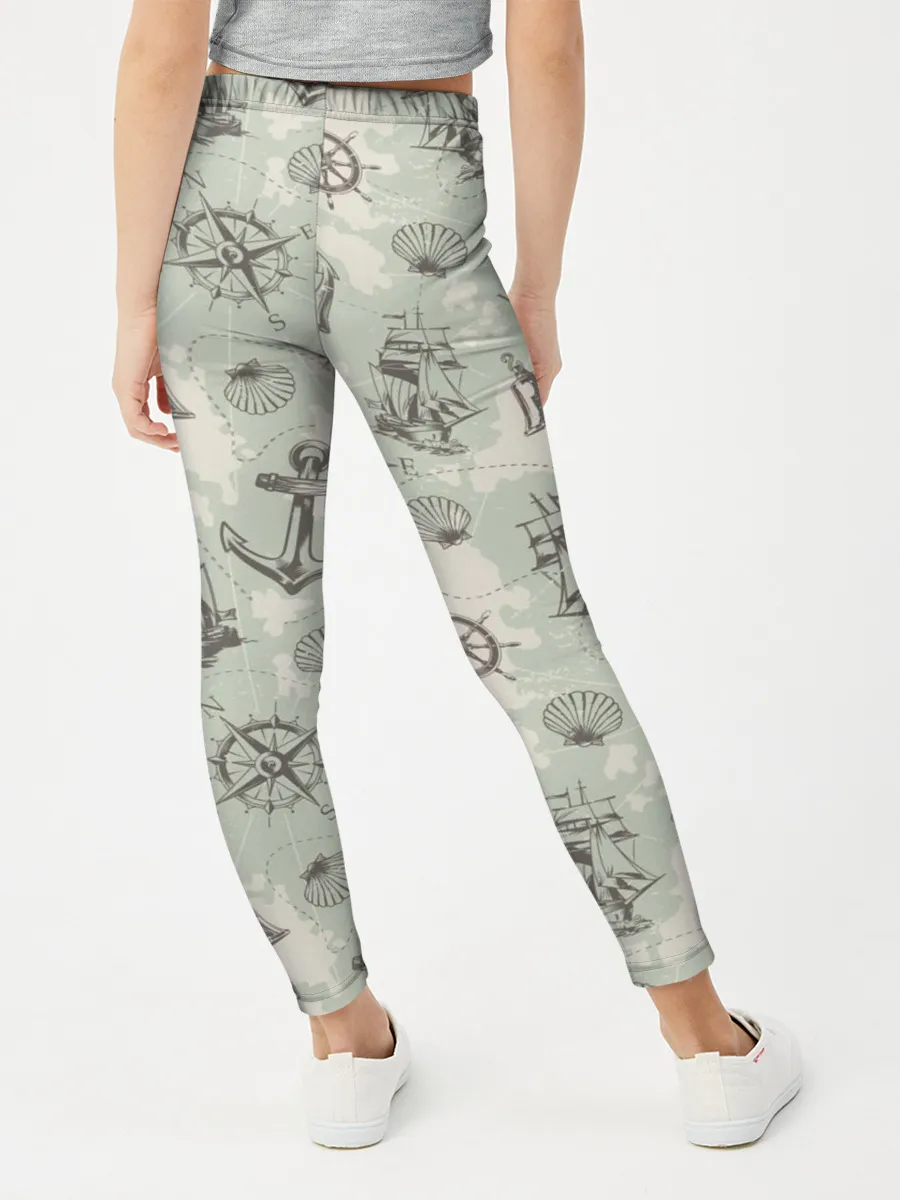 Леггинсы для девочки / Морская карта