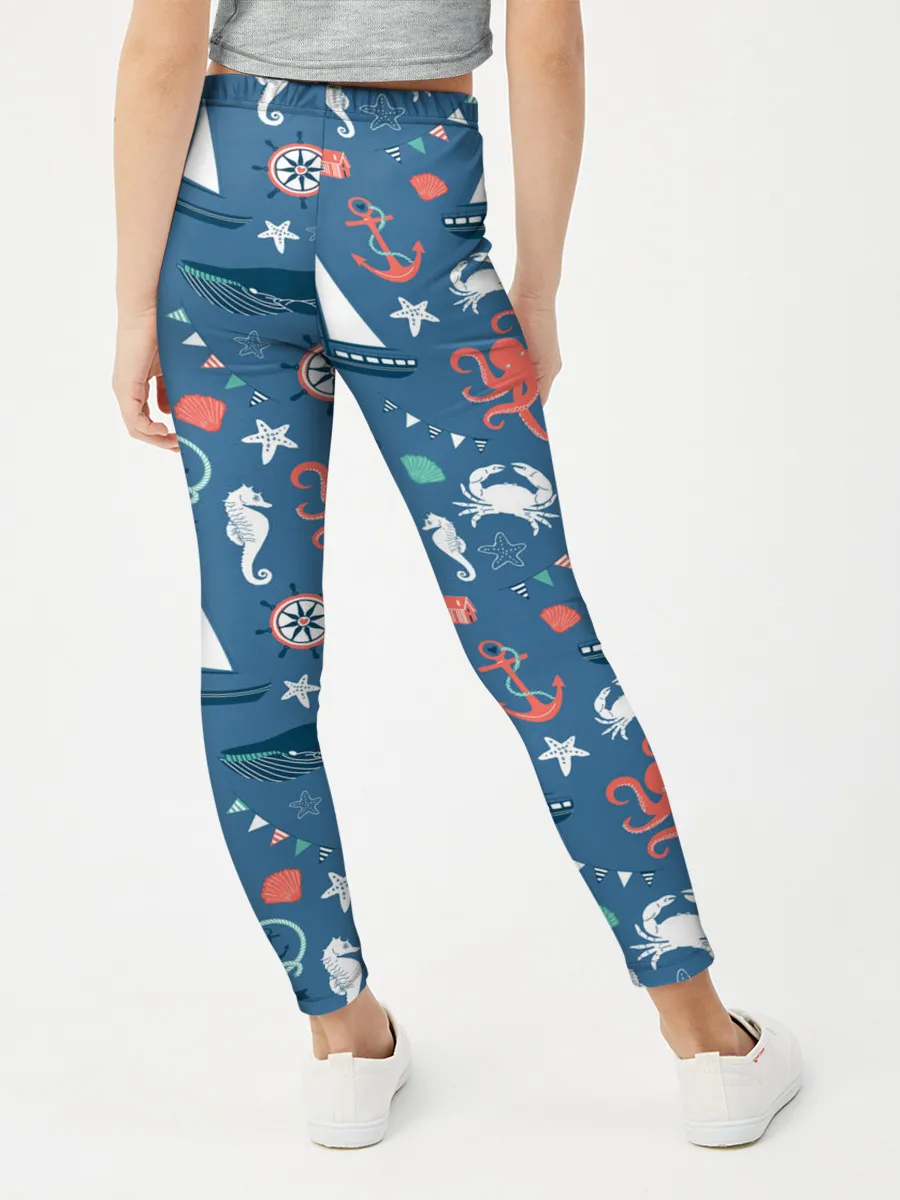 Леггинсы для девочки / Морские жители
