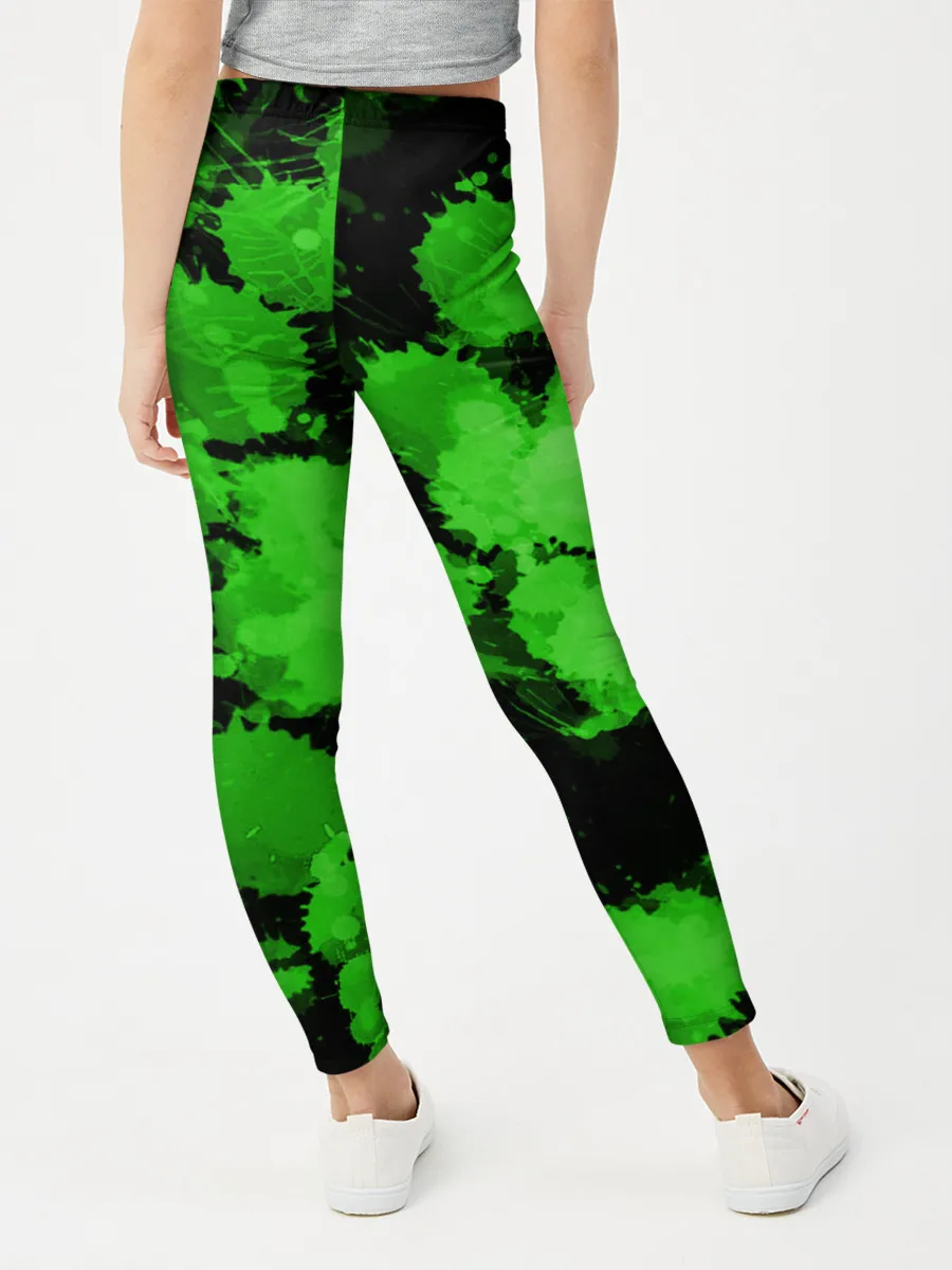 Леггинсы для девочки / Зеленые Кляксы