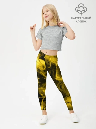 Леггинсы для девочки / Желтый Неоновый Дым