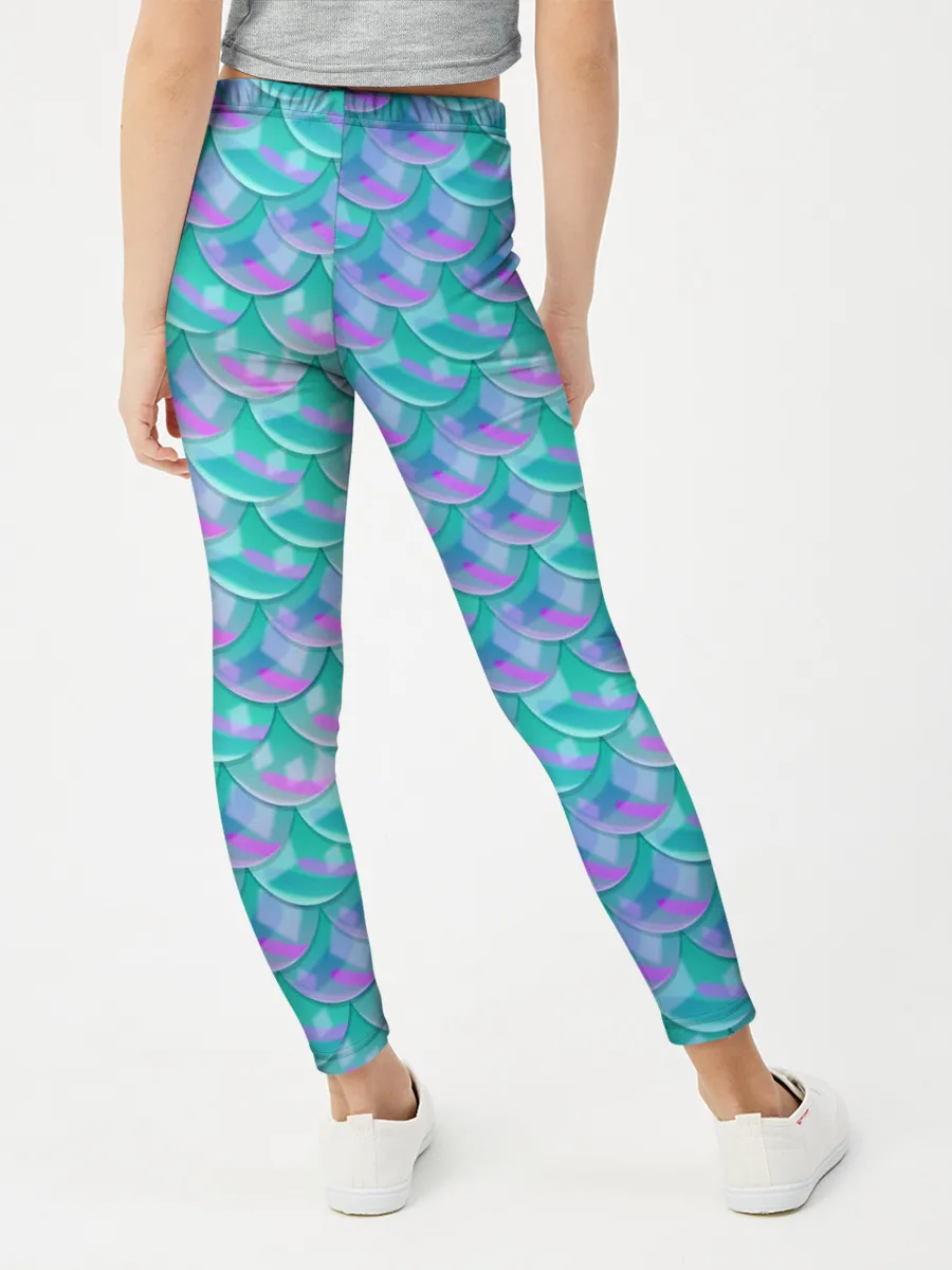 Леггинсы для девочки / Чешуя | Хвост русалки