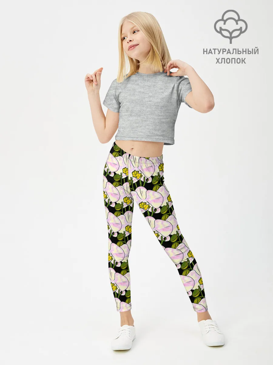 Леггинсы для девочки / Заросли орхидей