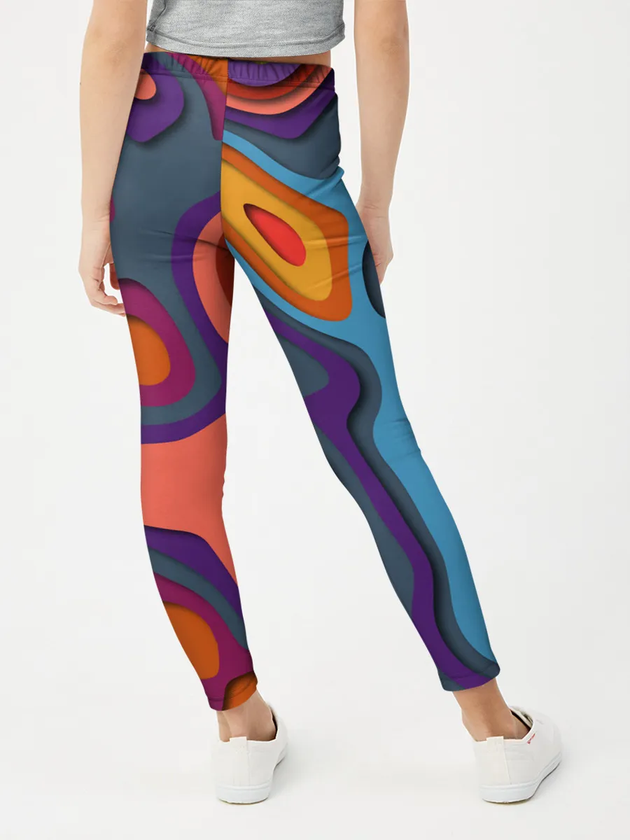 Леггинсы для девочки / РазноцВетная абстракция