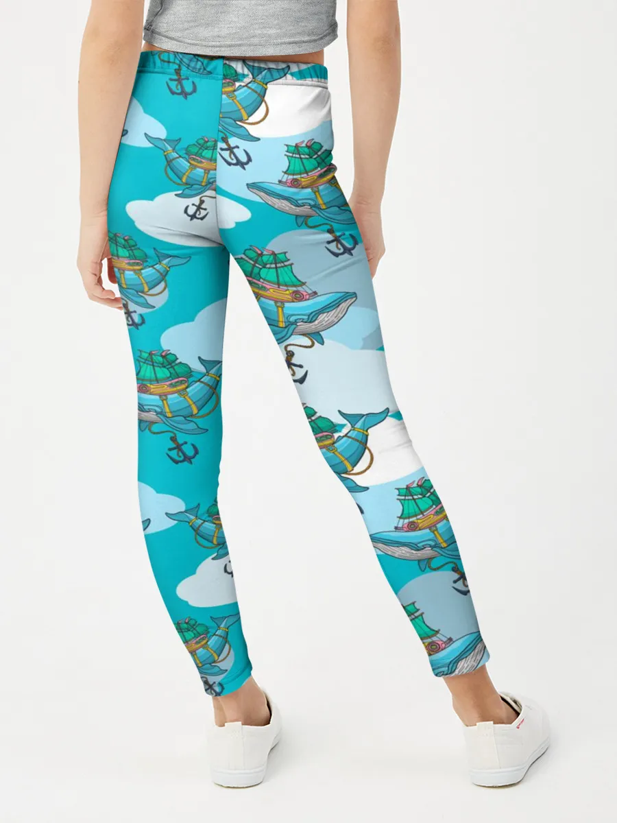 Леггинсы для девочки / Киты и корабль