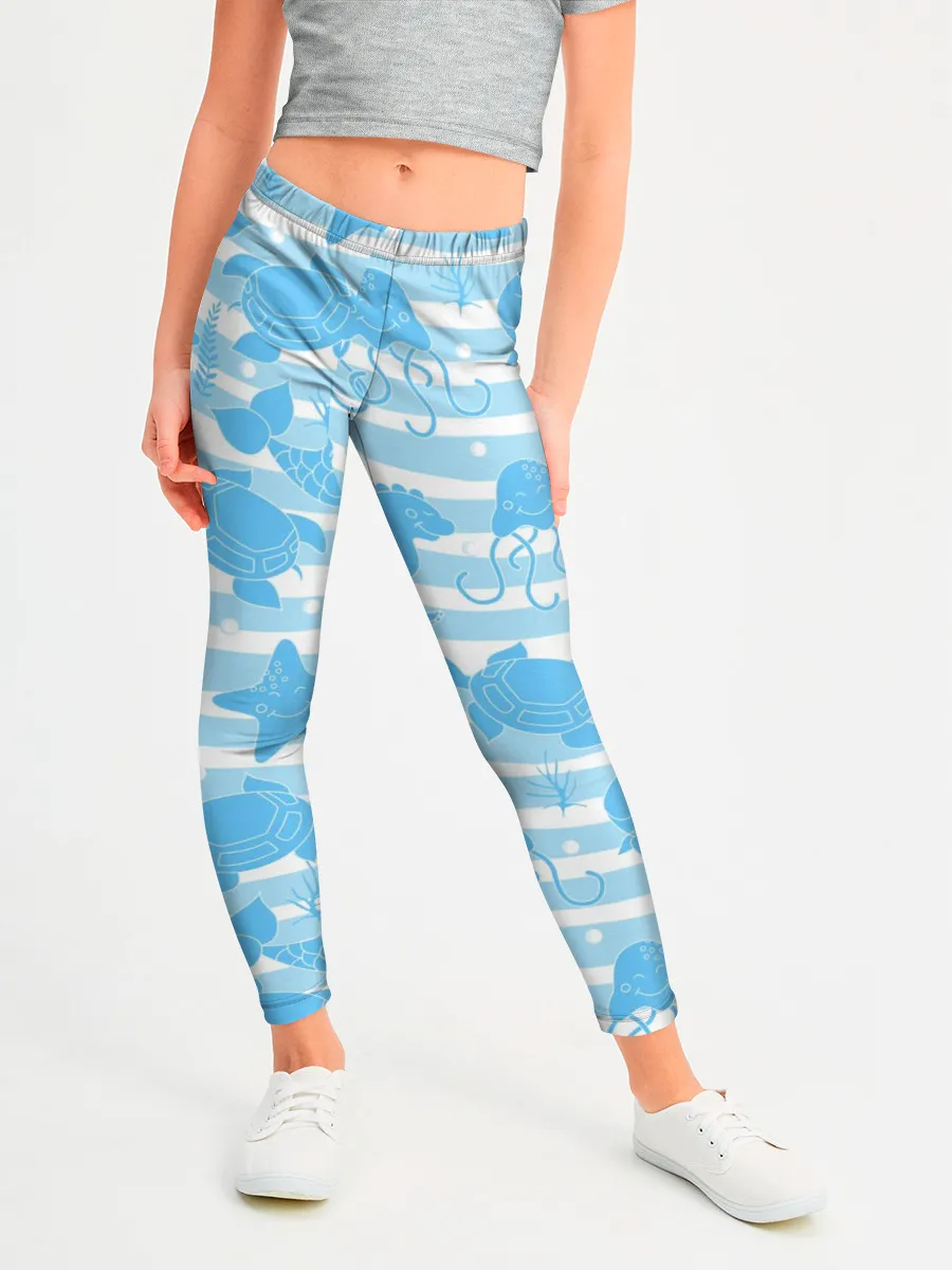 Леггинсы для девочки / Морские жители