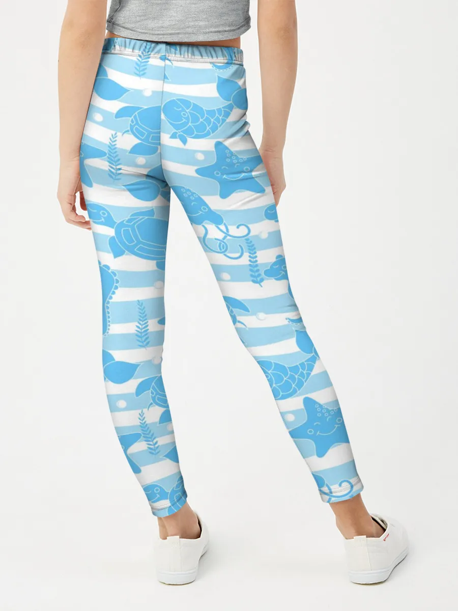 Леггинсы для девочки / Морские жители