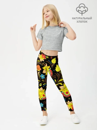 Леггинсы для девочки / РОСПИСЬ УЗОР ХОХЛОМА