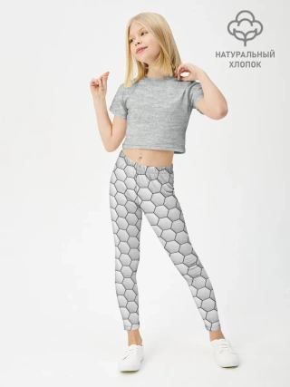 Леггинсы для девочки / Белая броня на тёмном фоне