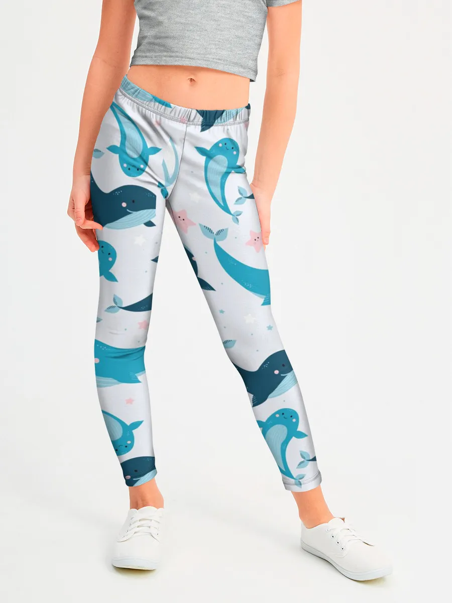 Леггинсы для девочки / Киты и тюлени