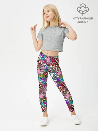 Леггинсы для девочки / сумасшедший стикербомб
