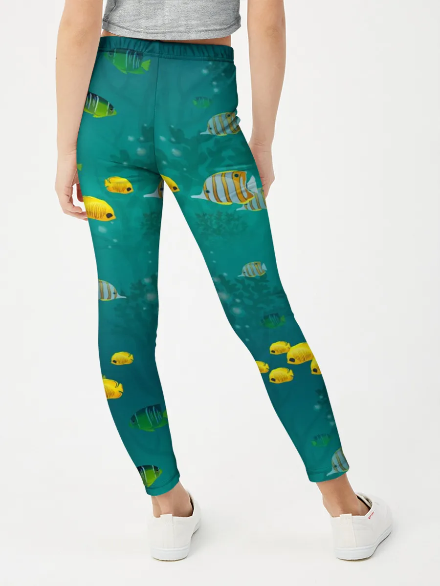 Леггинсы для девочки / Подводный мир. Рыбки