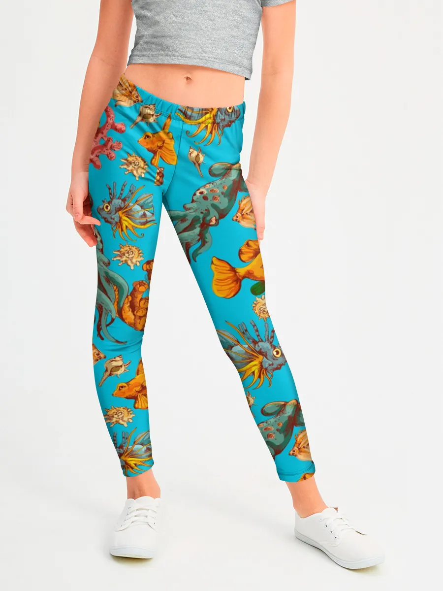 Леггинсы для девочки / Подводный мир