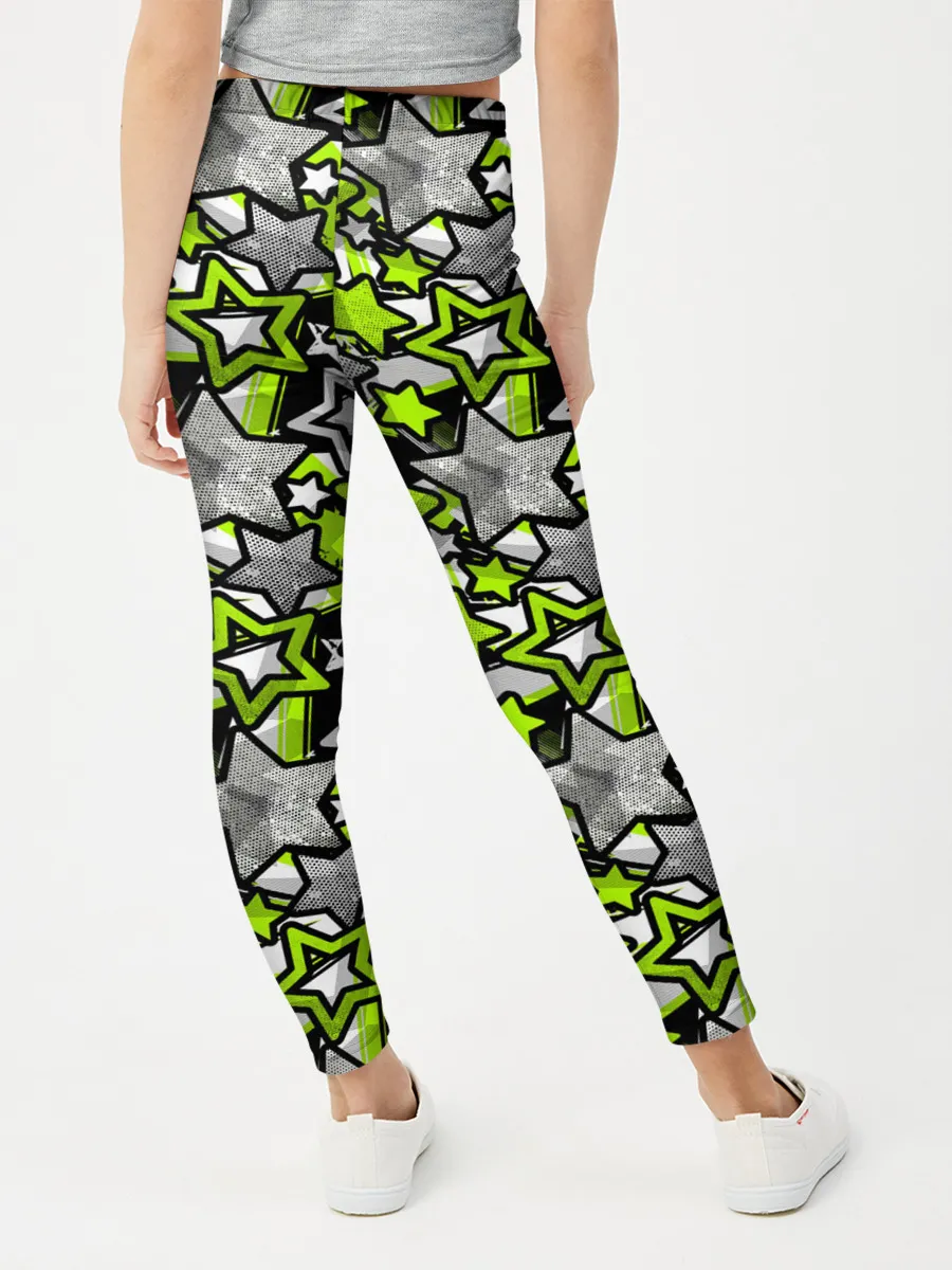 Леггинсы для девочки / 3D звездочки