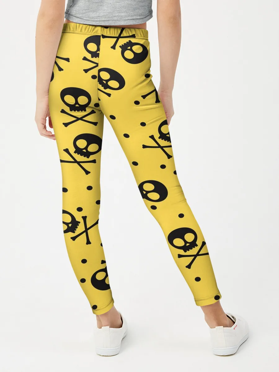 Леггинсы для девочки / Череповый фон | Черепа