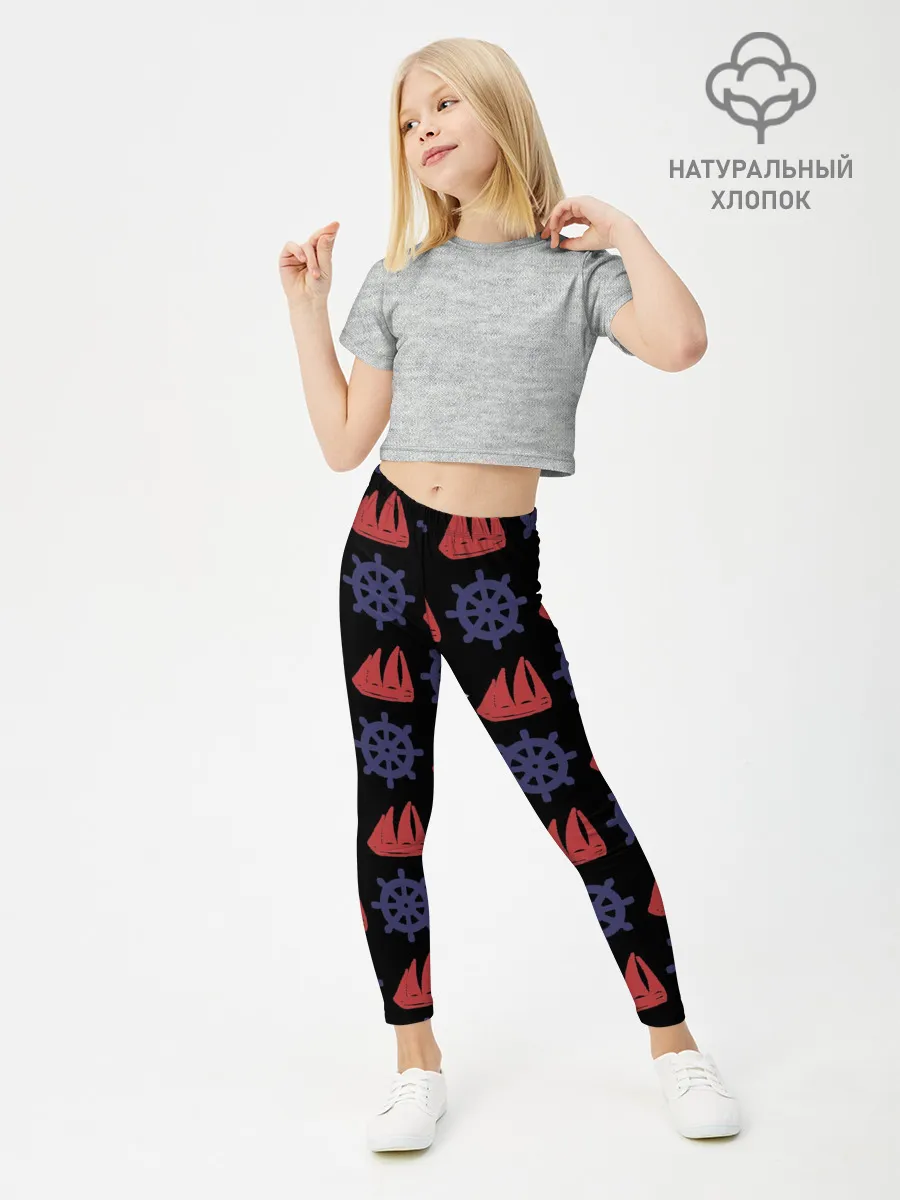 Леггинсы для девочки / Корабли и штурвалы